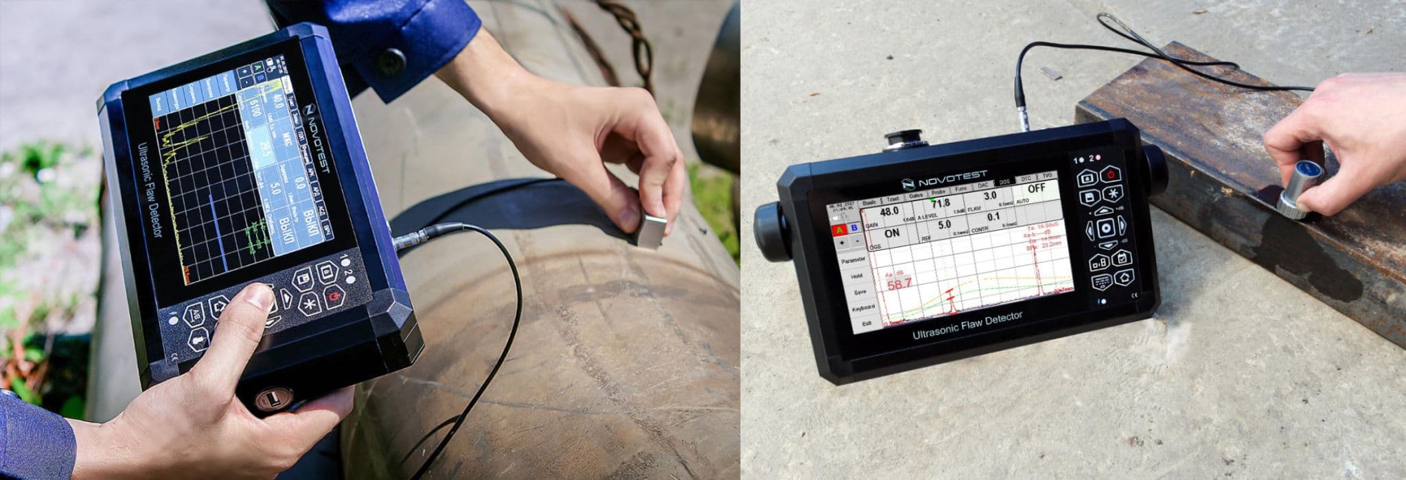 Inspection equipment in use at an oil refinery